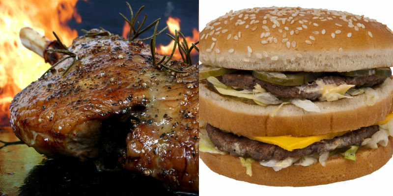 Cordero asado vs Hamburguesa Big Mac (Pixabay)