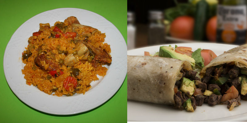 Paella vs Burrito de carne (Pixabay)