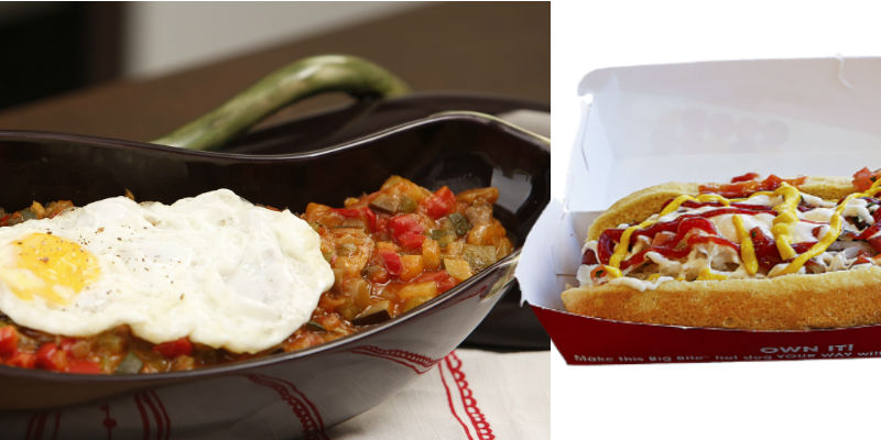 Una ración de pisto vs perrito caliente (Pixabay)