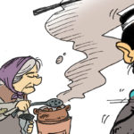 Las castañas, el enemigo del runner en otoño viñeta-otoño