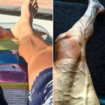 La espectacular transformación de las piernas de este ciclista en el Tour Las piernas de Poljanski en vacaciones y tras una etapa del Tour (Instagram)